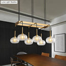 GobekUsa Post-Modern Island Chandelier with Clear Glass and Gold Finish - 6/8 LED Lights and Canopy Options