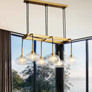GobekUsa Post-Modern Island Chandelier with Clear Glass and Gold Finish - 6/8 LED Lights and Canopy Options