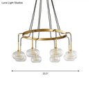 GobekUsa Post-Modern Island Chandelier with Clear Glass and Gold Finish - 6/8 LED Lights and Canopy Options