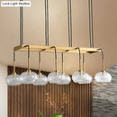 GobekUsa Post-Modern Island Chandelier with Clear Glass and Gold Finish - 6/8 LED Lights and Canopy Options