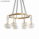 GobekUsa Post-Modern Island Chandelier with Clear Glass and Gold Finish - 6/8 LED Lights and Canopy Options