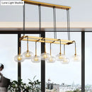 GobekUsa Post-Modern Island Chandelier with Clear Glass and Gold Finish - 6/8 LED Lights and Canopy Options