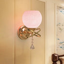 GobekUsa Diamond Sconce Crystal Wall Lamp with Pink Cracked Glass Shade - Post Modern 1-Light Fixture