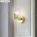 GobekUsa Gold Corner Wall Sconce with Clear Lattice Glass and Post-Modern Oval Design