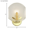 GobekUsa Gold Corner Wall Sconce with Clear Lattice Glass and Post-Modern Oval Design