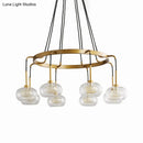 GobekUsa Post-Modern Island Chandelier with Clear Glass and Gold Finish - 6/8 LED Lights and Canopy Options