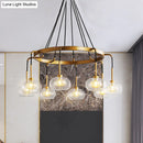 GobekUsa Post-Modern Island Chandelier with Clear Glass and Gold Finish - 6/8 LED Lights and Canopy Options