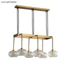 GobekUsa Post-Modern Island Chandelier with Clear Glass and Gold Finish - 6/8 LED Lights and Canopy Options
