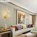 GobekUsa Post Modern Luxury Branch Style Crystal LED Wall Lamp