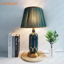 GobekUsa Blue Ceramic Table Lamp | Post Modern American Style | Bedroom Living Room Lighting