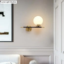 GobekUsa Post-Modern White Glass Sphere Wall Sconce with Brass Finish - 1/2 Bulbs