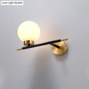 GobekUsa Post-Modern White Glass Sphere Wall Sconce with Brass Finish - 1/2 Bulbs