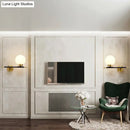 GobekUsa Post-Modern White Glass Sphere Wall Sconce with Brass Finish - 1/2 Bulbs