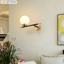 GobekUsa Post-Modern White Glass Sphere Wall Sconce with Brass Finish - 1/2 Bulbs