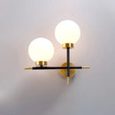 GobekUsa Post-Modern White Glass Sphere Wall Sconce with Brass Finish - 1/2 Bulbs