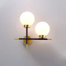 GobekUsa Post-Modern White Glass Sphere Wall Sconce with Brass Finish - 1/2 Bulbs