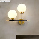 GobekUsa Post-Modern White Glass Sphere Wall Sconce with Brass Finish - 1/2 Bulbs