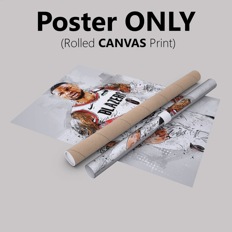 Damian Lillard poster Portland Trail Blazers Basketball Hand Made Posters Canvas Print Wall Art Home Decor