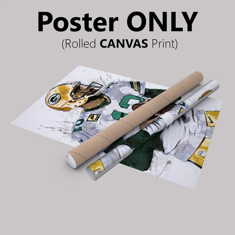 Aaron Rodgers Poster Green Bay Packers Football Painting Hand Made Posters Canvas Print Kids Wall Art Man Cave Gift Home Decor