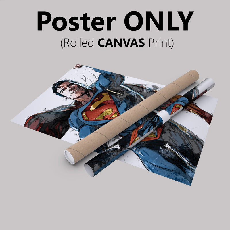 Superman Poster DC Comics Painting Hand Made Posters Canvas Print Kids Wall Art Man Cave Gift Home Decor