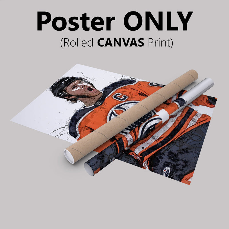 Connor McDavid Poster Edmonton Oilers Ice Hockey Painting Hand Made Posters Canvas Print Kids Wall Art Home Man Cave Gift Decor