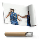 Luka Doncic & Dirk Nowitzki Canvas Art – Dallas Mavericks Wall Decor