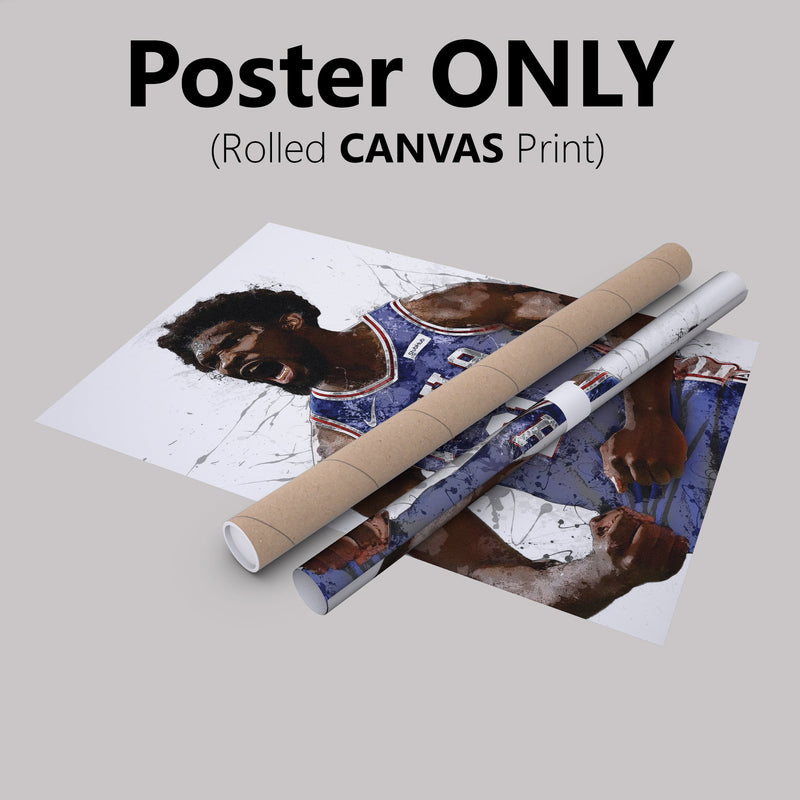 Joel Embiid Poster Philadelphia 76ers Basketball Painting Hand Made Posters Canvas Print Kids Wall Art Home Man Cave Gift Decor