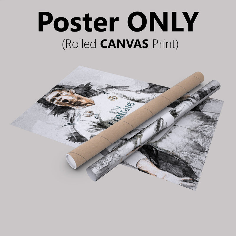 Cristiano Ronaldo Poster Real Madrid Soccer Player Hand Made Posters Canvas Framed Print Wall Kids Art Man Cave Gift Home Decor