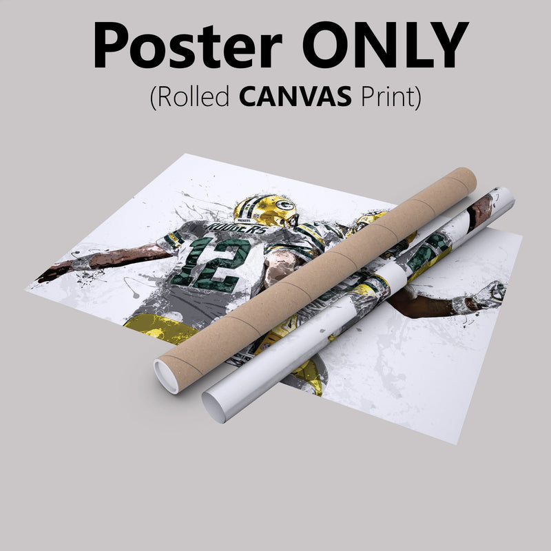 Aaron Rodgers Davante Adams Poster Green Bay Packers Football Painting Hand Made Posters Canvas Print Kids Wall Art Man Cave Gift Home Decor