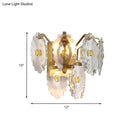 GobekUsa Postmodern 2-Light Wall Sconce with Clear Crystal and Green/Gold Gem Accent