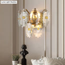 GobekUsa Postmodern 2-Light Wall Sconce with Clear Crystal and Green/Gold Gem Accent
