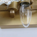 GobekUsa Postmodern 2-Light Wall Sconce with Clear Crystal and Green/Gold Gem Accent