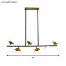 GobekUsa Postmodern 6-Light Black Island Ceiling Light with Opal Glass Shades