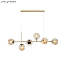 GobekUsa Postmodern 6-Light Island Lamp with Glass Ball Shades for Dining Rooms