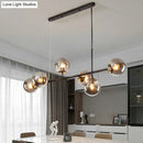 GobekUsa Postmodern 6-Light Island Lamp with Glass Ball Shades for Dining Rooms