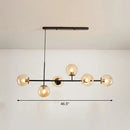 GobekUsa Postmodern 6-Light Island Lamp with Glass Ball Shades for Dining Rooms