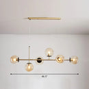 GobekUsa Postmodern 6-Light Island Lamp with Glass Ball Shades for Dining Rooms