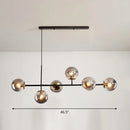 GobekUsa Postmodern 6-Light Island Lamp with Glass Ball Shades for Dining Rooms