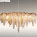 GobekUsa Postmodern Aluminum Tassel Pendant Lighting with 10 Bulbs - Island Ceiling Light