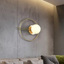 GobekUsa Postmodern Wall Mounted Sconce Light with White Glass Shade in Black/Brass