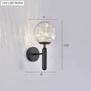 GobekUsa Postmodern Ball LED Starry Wall Sconce with Glass Shade - Bedroom Wall Lighting