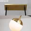 GobekUsa Postmodern 6-Light Black Island Ceiling Light with Opal Glass Shades