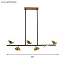GobekUsa Postmodern 6-Light Black Island Ceiling Light with Opal Glass Shades
