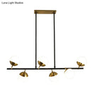 GobekUsa Postmodern 6-Light Black Island Ceiling Light with Opal Glass Shades