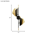 GobekUsa Curve Metal Sheet Sconce Light - Postmodern 2-Light Black Wall Mount for Stairway