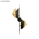 GobekUsa Curve Metal Sheet Sconce Light - Postmodern 2-Light Black Wall Mount for Stairway