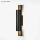 GobekUsa LED Wall Mount Sconce - Pipe Shaped Postmodern Metal Bedside Lighting in Black and Gold