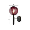 GobekUsa Postmodern Glass Ball Wall Light for Bedroom - Single Bulb Sconce Kit