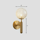 GobekUsa Postmodern Glass Ball Wall Light for Bedroom - Single Bulb Sconce Kit