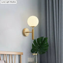 GobekUsa Postmodern Glass Ball Wall Light for Bedroom - Single Bulb Sconce Kit